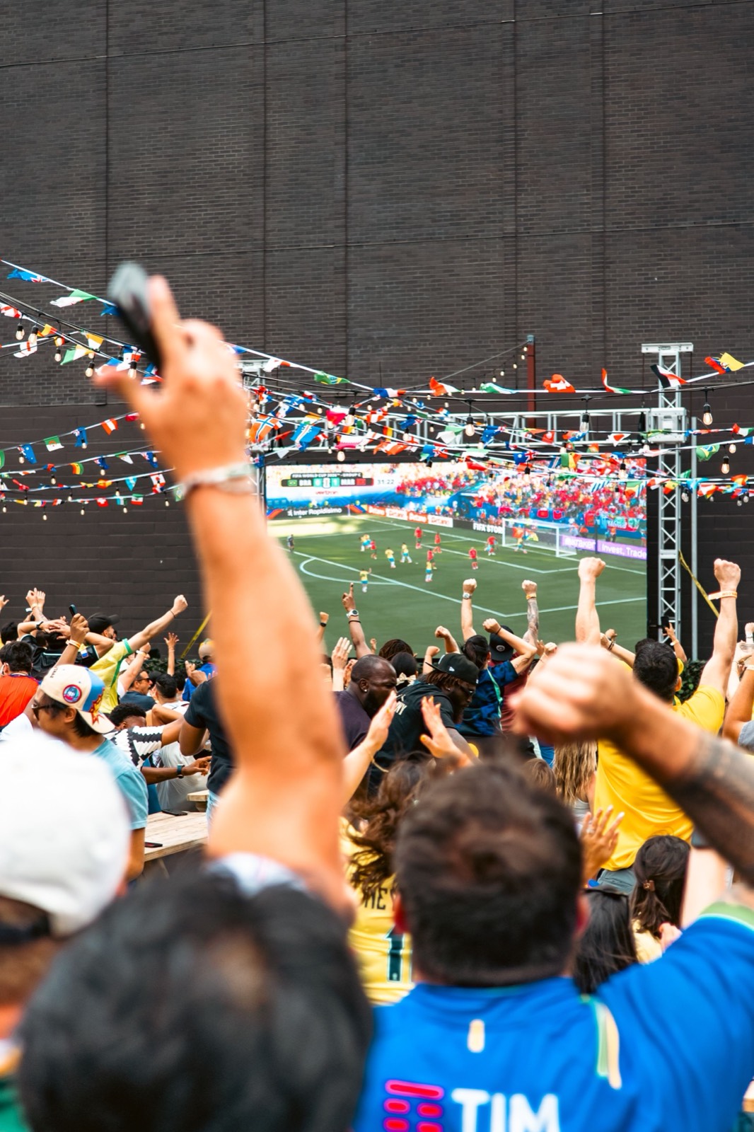 Hinchas en un estadio